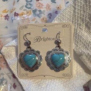 Brighton Silver Earrings with Turquoise Heart